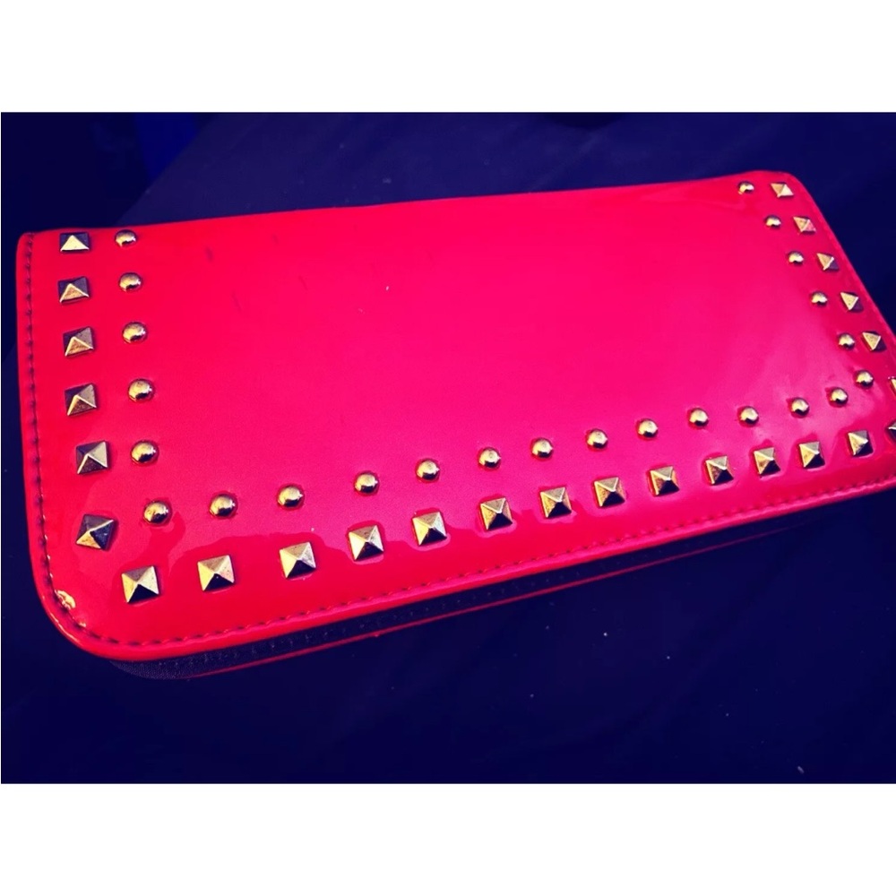 Pink and Gold Studded Wallet